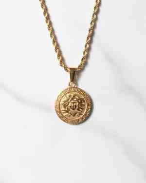 Halsband i guld med medusa hänge