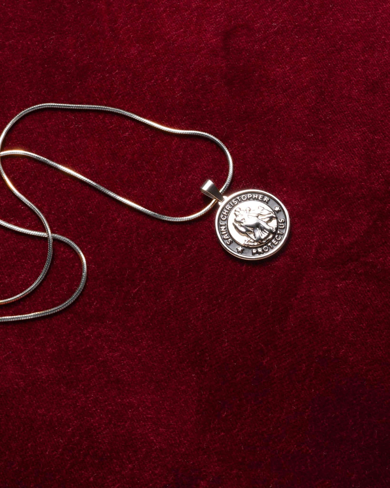 Saint christoper silver collier halsband från kagami