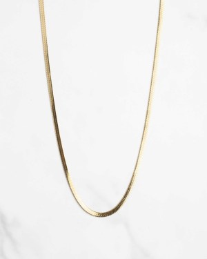 Herringbone guldhalsband 3mm