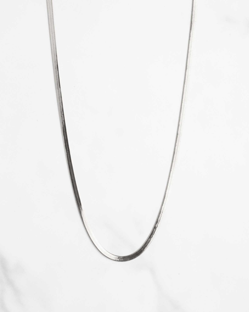 Herringbone silver 3mm