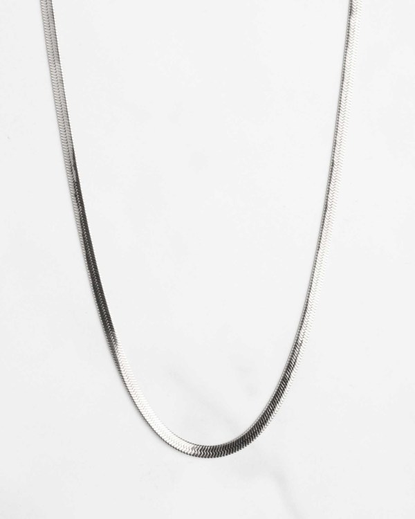 Herringbone silver 5mm – silverhalsband för herr från KAGAMI
