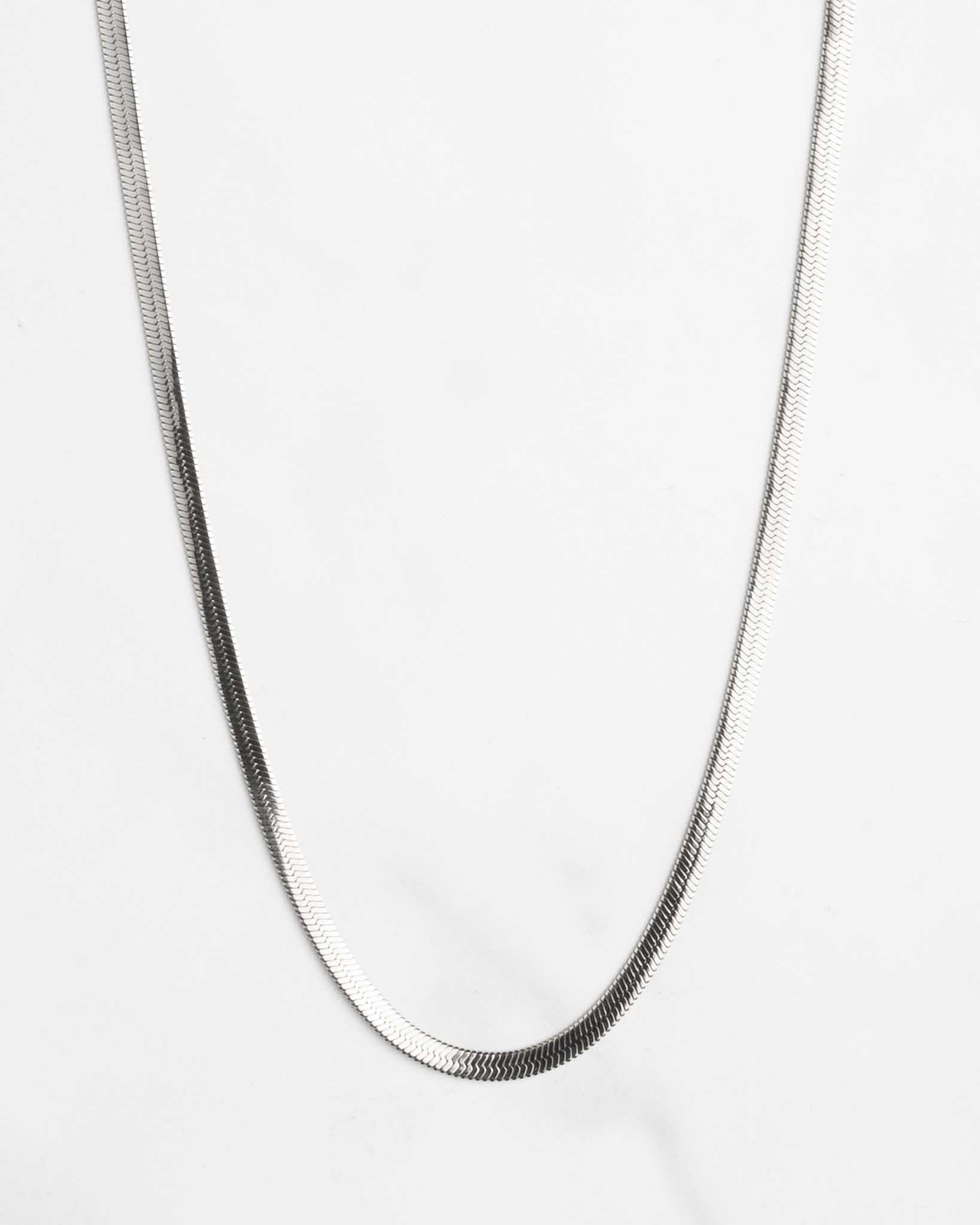 Herringbone silver 5mm